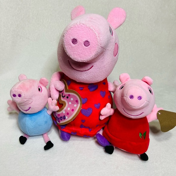Peppa Pig Plush Toys I Love You George Pig Mini Peppa - Picture 3 of 8